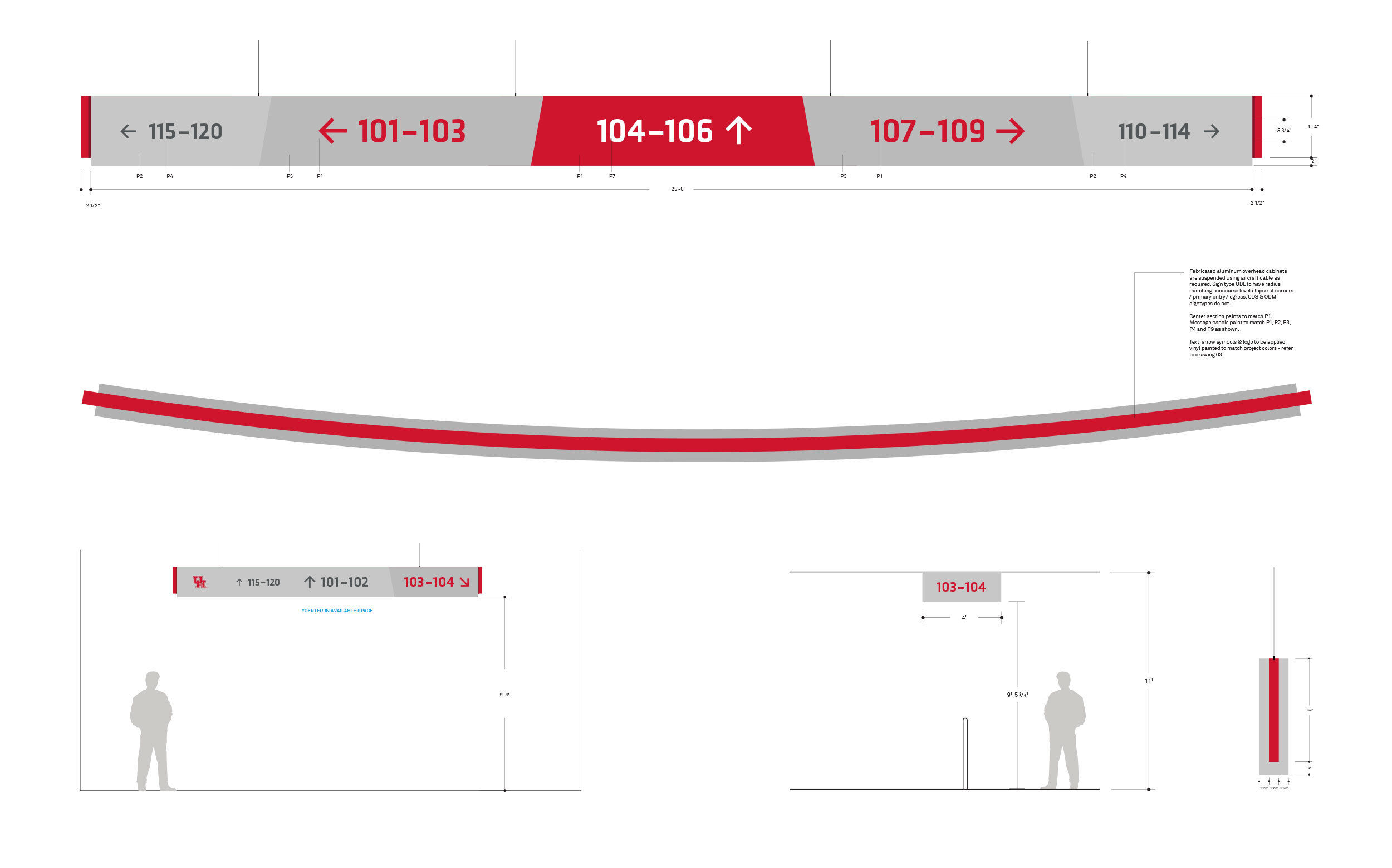 University of Houston overhead directional sign concept