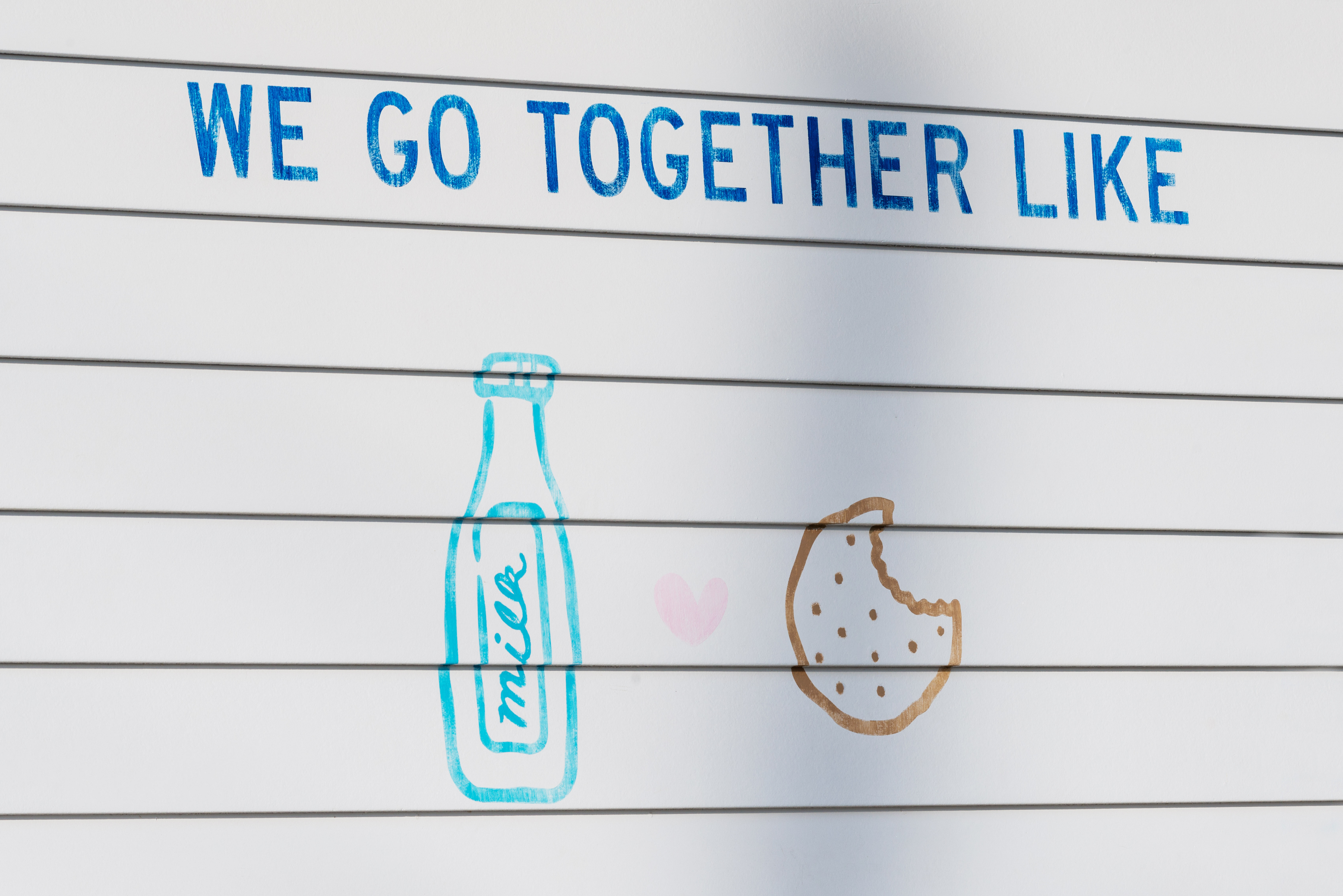 Milk and cookies exterior mural
