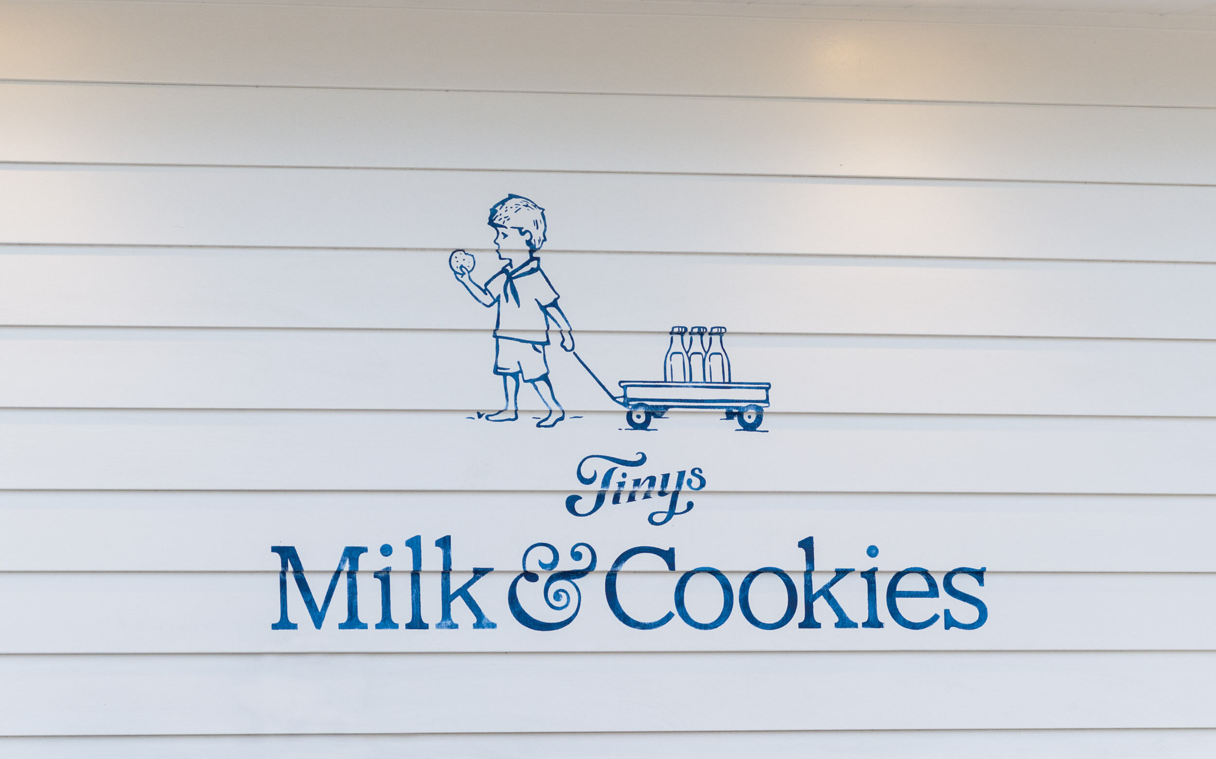 Milk and cookies exterior logo mural