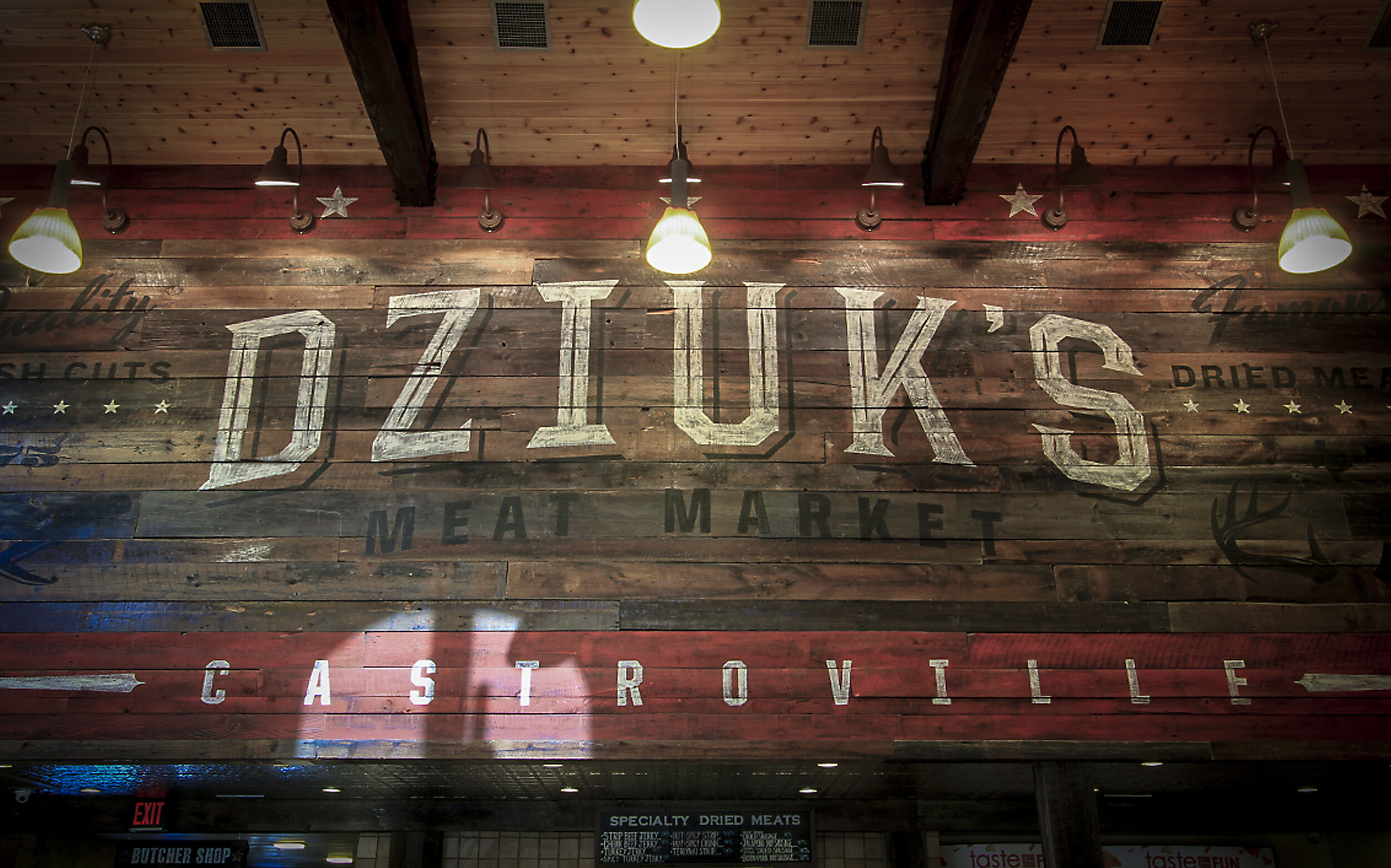 Dziuks Meat Market Interior Signage Paint